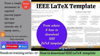 From where amp how to download IEEE Paper LaTeX template  Easy amp Simple way [upl. by Rabush]