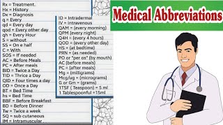 Medical Abbreviations Explanation in Hindi and English [upl. by Roseline200]