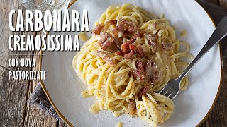 CARBONARA con UOVA PASTORIZZATE Mai provata COSI CREMOSA  Marianna Pascarella [upl. by Eidoow]