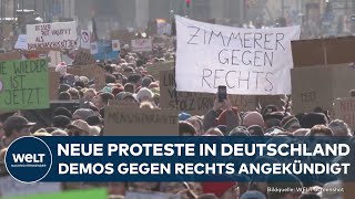 DEUTSCHLAND Proteste gegen Rechtsextremismus Zahlreiche bundesweite Demonstrationen angekündigt [upl. by Elyrehc385]