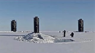 US amp UK Navy Nuclear Submarines Break Through Arctic Ice [upl. by Dey807]