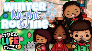 FAMILY WINTER NIGHT ROUTINE ☃️😴  Toca Boca Voiced Roleplay [upl. by Neala]