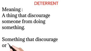 DETERRENT  Meaning pronounciation synonyms antonyms Usage amp Examples Learn English  understand [upl. by Kristoforo582]