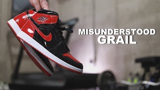 THE GRAIL NO ONE WANTS Jordan 1 Patent BRED resale unbox on feet  detailed review [upl. by Jany]