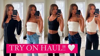 HUGE HOLLISTER TRYON HAUL Hollister amp Gilly Hicks TryOn Haul  Jeans Tops Flares Activewear… [upl. by Derdle]