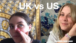 ASMR  Collab with Maddie Leigh ASMR✨  UK vs US Accent Tag Challenge [upl. by Aiam]