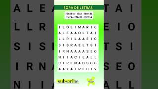 SOPA DE LETRAS  En esta SOPA de Letras hay palabra quotIquot y es un Ejercicio de Gimnasia Cerebral [upl. by Royd]