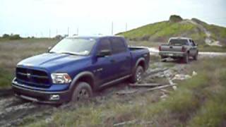 2006 Chevy Silverado Z71 and 2009 Dodge Ram TRX4 Stuck mudding [upl. by Adnolohs]