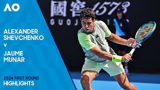 Alexander Shevchenko v Jaume Munar Highlights  Australian Open 2024 First Round [upl. by Nnaylloh]