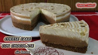 CHEESE CAKE CON CHOCOLATE sin Horno fácil lindo y delicioso [upl. by Faythe]