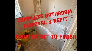 COMPLETE BATHROOM REFURB from start to finish including REMOVALTILING amp REFIT Video [upl. by Nahtanohj366]