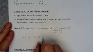 Calc 1  Determining Where a Function is Continuous [upl. by Cherie]