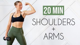 20 MIN DUMBBELL SHOULDERS amp ARMS At Home or Gym [upl. by Nedla998]