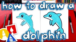 How To Draw A Cartoon Dolphin [upl. by Ardeth]