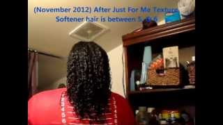 Texlax  3 month grow amp retain length check  Just For Me Texture Softener  texlaxed  texturizer [upl. by Etnad]