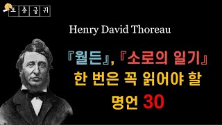 책갈피79 헨리 데이비드 소로의 명언  월든 amp 소로의 일기에서 발췌한 문장 30  Walden  Life in the Woods  Henry David Thoreau [upl. by Benilda]