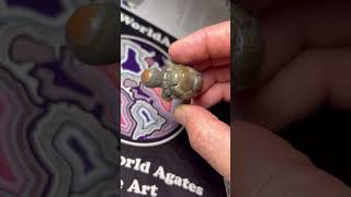 Lake Superior agate turtle carving artwork lakesuperioragate artandcraft lapidaryarts art [upl. by Kelvin]