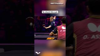 The most creative way to seal match point 🫡 WTTFrankfurt TableTennis [upl. by Aimas]