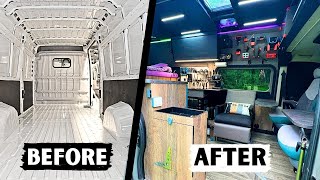 Sophisticated Camper Van Conversion  3 Years Start to Finish [upl. by Aleakam]