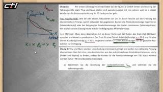 Minimalkostenkombination  Kostenminimierung ★ Isokostenfunktion  Übung 1a [upl. by Enyrhtak]