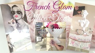 FRENCH CHIC GLAM amp ROMANTIC Luxury Home Office Tour [upl. by Akoek]