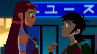 Teen Titans  trouble in Tokyo love moments Robin and Starfire [upl. by Noirda]