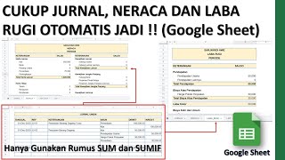 CUKUP JURNAL LAPORAN NERACA DAN LABA RUGI OTOMATIS JADI DENGAN GOOGLE SHEET  REVIEW [upl. by Hadley]