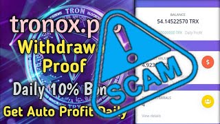 Scam  tronoxpro withdrawal proof  New TRX Mining Site daily 10 profit  how to earn money online [upl. by Adnuhsat]