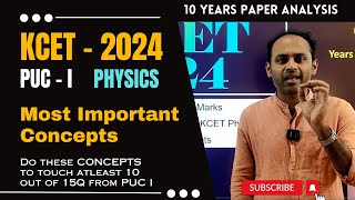 KCET 2024 PHYSICS  1st PUC  Weightage  Important Concepts kcet physics [upl. by Johansen]