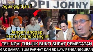 HARI INI BERKAT DUKUNGAN 20 PENGACARA TOP TEH NOVI LAPORKAN FARHAT RD LAW DI COPOT JADI PENGACARA [upl. by Illona]