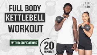 20 Minute Full Body Kettlebell Workout With Modifications [upl. by Assenay]