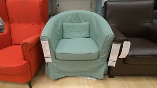 IKEA TULLSTA ARMCHAIR LIGHT GREEN CLOSE UP LOOK AND WALKAROUND [upl. by Dnumyar]