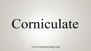 How To Say Corniculate [upl. by Aihsem551]