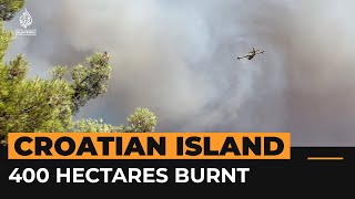 Wildfire burns hundreds of hectares of land on Croatian island  Al Jazeera Newsfeed [upl. by Eecyaj230]