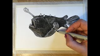 Paint a Female Anglerfish  OTZ Art [upl. by Ahtanaram]