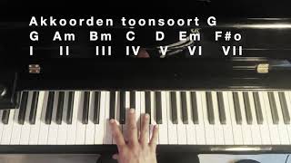 Improviseren in de G toonsoort deel 1 toonladder amp diatonische akkoorden [upl. by Hairahs]