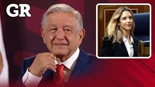 Arremete AMLO contra diputada española [upl. by Wilone34]