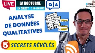 🎙LIVE  5 Secrets de lAnalyse de Données Qualitatives [upl. by Etnuahs]