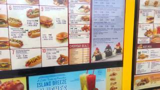 Sonic Drive In  Menu Prices and Calories in 1080p [upl. by Hgielanna]