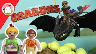 Playmobil Drachenzähmen leicht gemacht Dragons Die Dracheneier  Familie Hauser [upl. by Sibylla383]