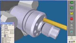 CNC turning programming and simulation with C Axis [upl. by Bullough985]