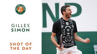 Shot of the day 7  Gilles Simon  RolandGarros 2022 [upl. by Wyne406]