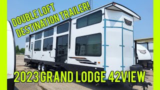 Double loft destination trailer 2023 Wildwood Grand Lodge 42 View [upl. by Ecirahs304]