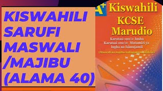 Kiswahili Sarufi Maswali na Majibu Ala 40 Kiswahili Sarufi  Maswahili  Form 14  Paper 2 Sarufi [upl. by Eelirol]