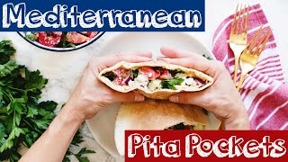 Healthy 10Minute Mediterranean Pita Pockets [upl. by Aliekat]