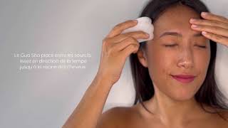 Tutoriel routine beauté express avec le Gua Sha en Jade Blanc [upl. by Anilem]