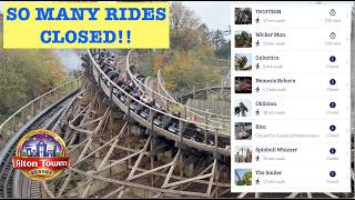 Alton Towers Vlog scarefest  so many CLOSED rides  Rides in the Dark [upl. by Yelsew450]