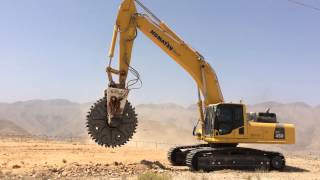 Cable trenching machine  wheel trencher [upl. by Ardnikal]