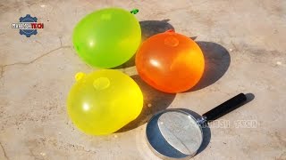 Water Balloons Popping and Fire With Magnifying Glass  Crazy Tech Man [upl. by Eatnoj]