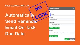 Automatically send reminder email when task is due in Google Sheets [upl. by Aillicsirp]